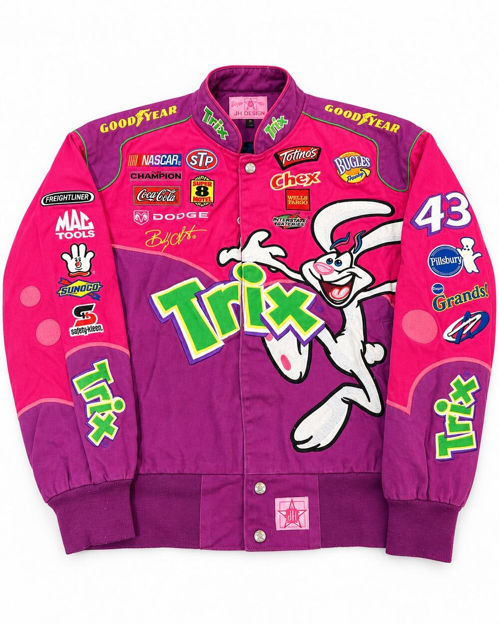 Trix Nascar #43 Bobby Labonte Jacket Womens XL Mens M Pink Purple